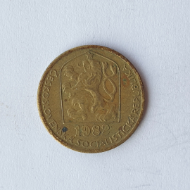 Монета двадцать геллеров, Чехословакия, 1982г.. Картинка 2